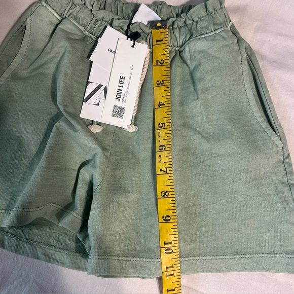 NWT ZARA Girls Green Athletic Comfy Shorts Sz 9 Drawstring Paper Bag Waist NEW!! - Picture 7 of 7